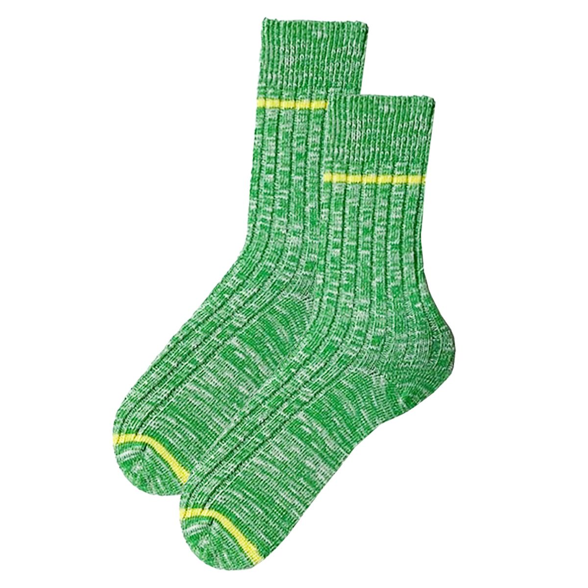 Grüne gerippte Socken aus Bio-Baumwollmischung