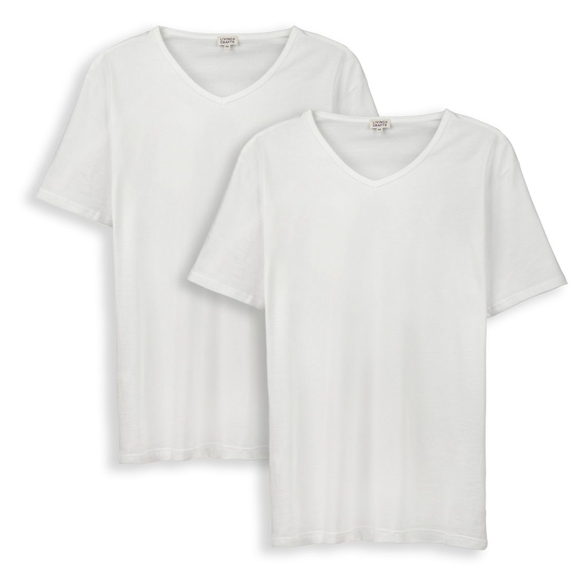 Bio-Baumwoll-Basis-T-Shirts mit V-Ausschnitt