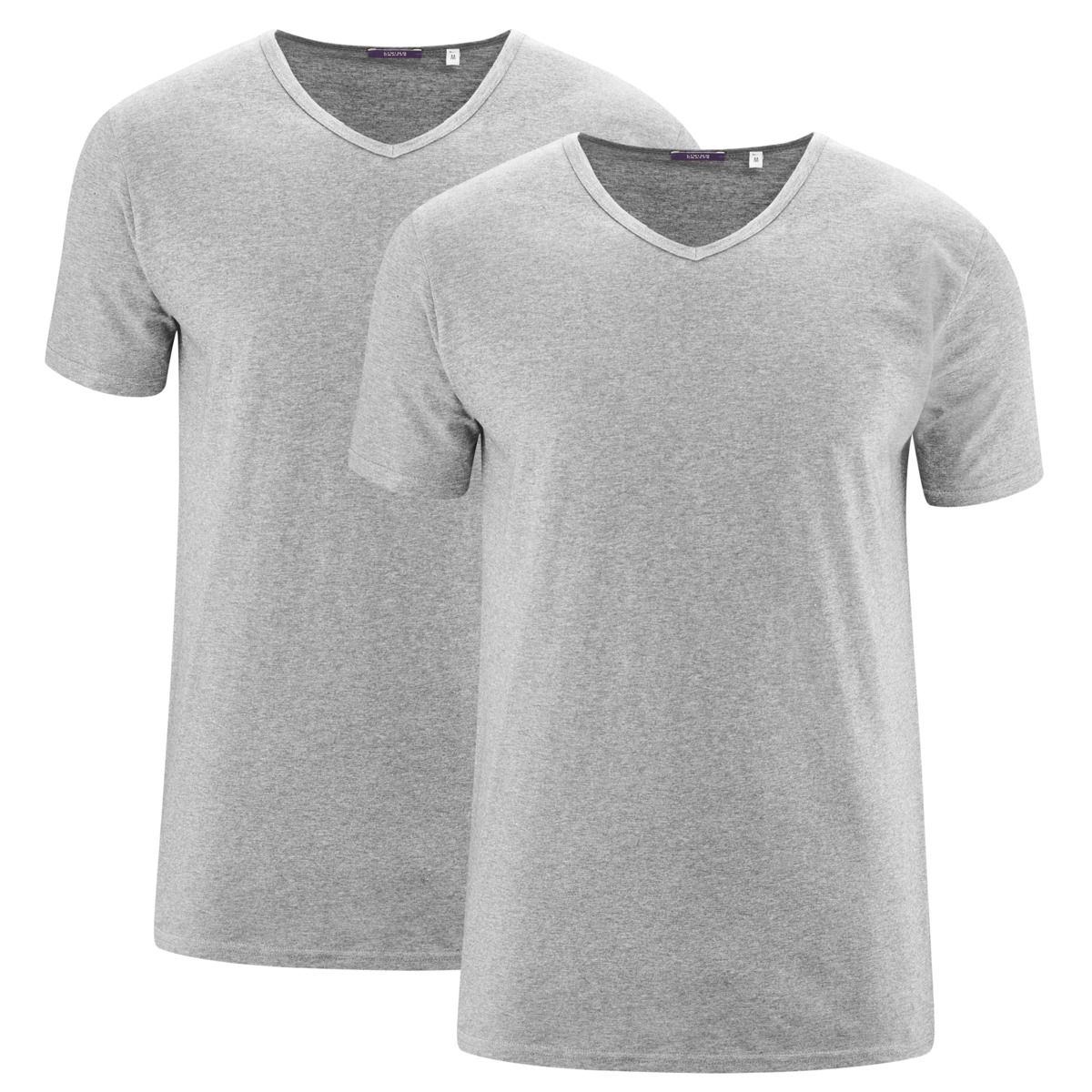 Herren Bio-Baumwoll V-Ausschnitt T-Shirt 2er-Pack