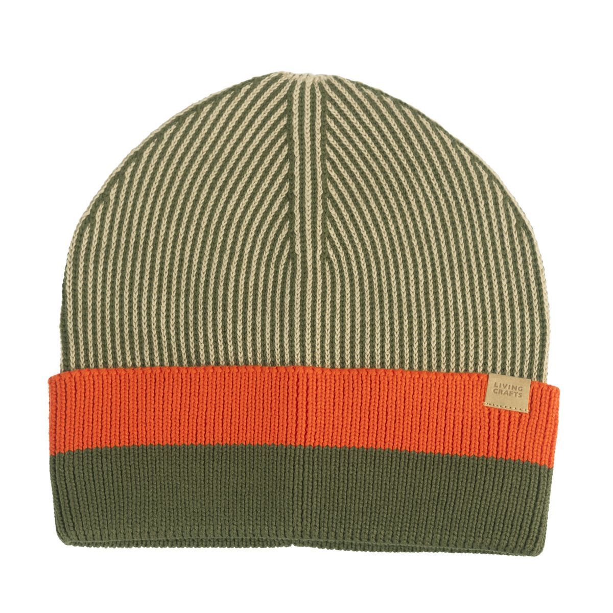 Gestreifte Bio-Baumwoll-Mütze