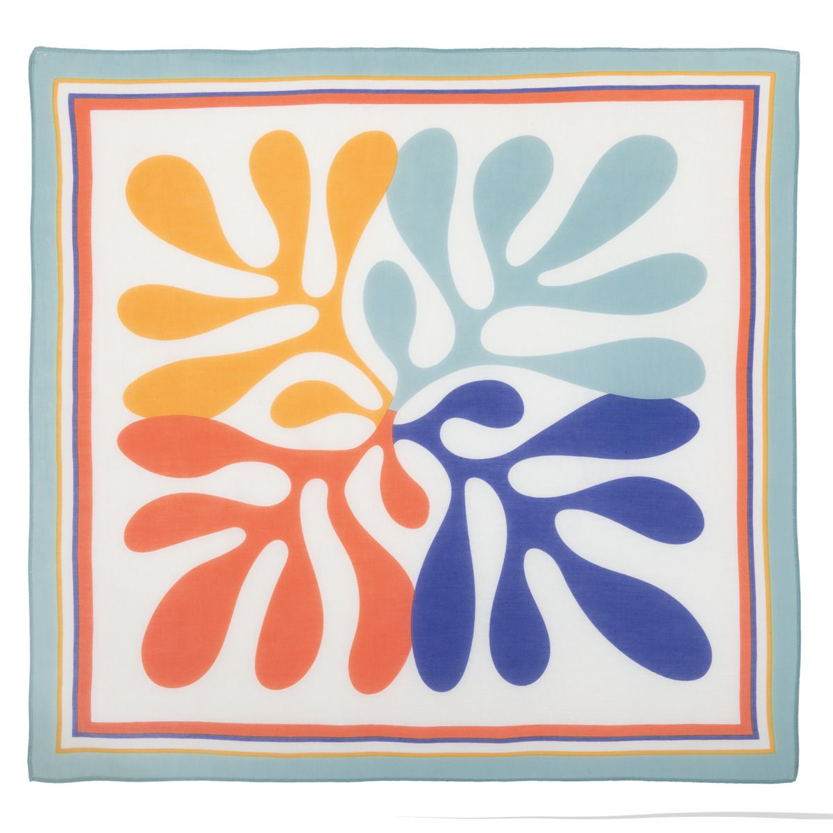 Gemusterter Schal aus Bio-Baumwolle und Seide