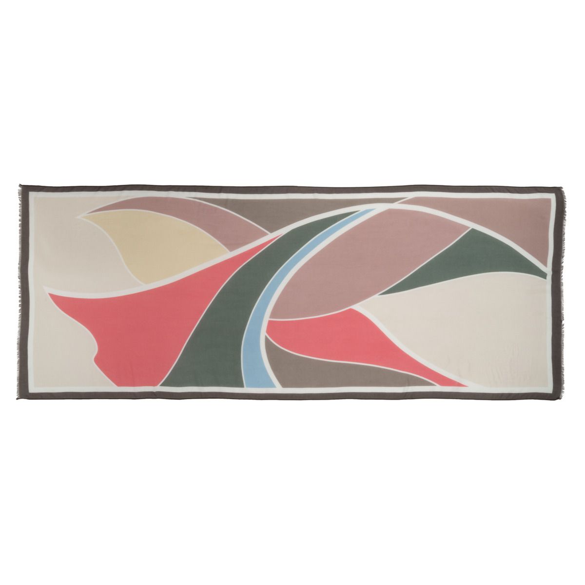 Abstrakt bedruckter Modal-Baumwoll-Schal