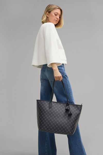 JOOP! Cortina Lara Midi-Shopper Tragetasche in Dunkelblau Monogramm