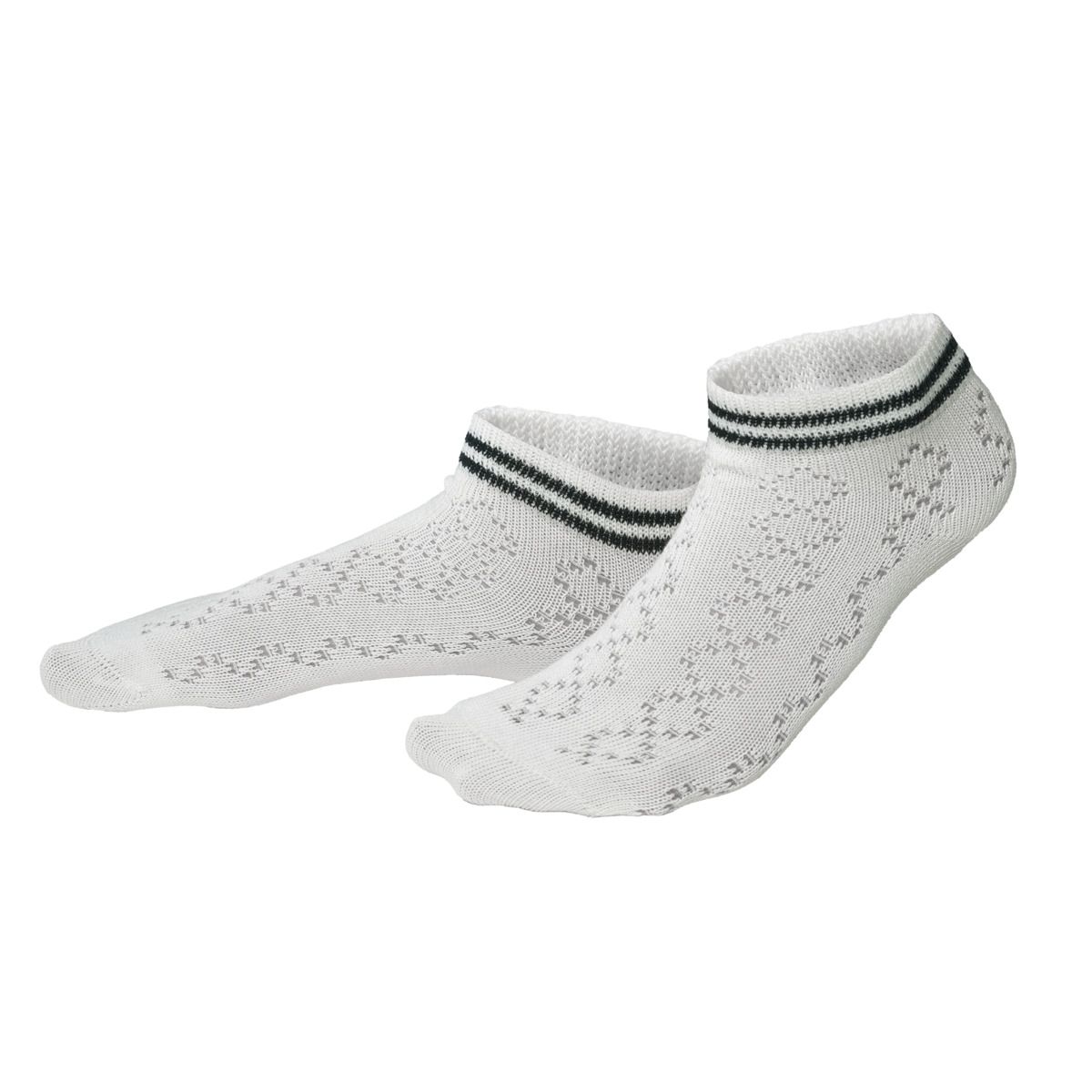 Spitz-Sneakersocken mit gestreiftem Bund