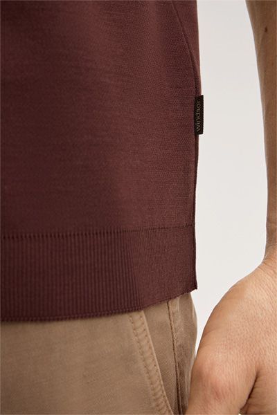 Windsor Floro Bordeaux Rotes Baumwoll-T-Shirt Rundhalsausschnitt Unisex