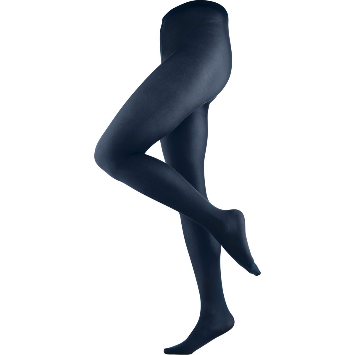 Marineblaue, blickdichte Strumpfhose mit flacher Naht