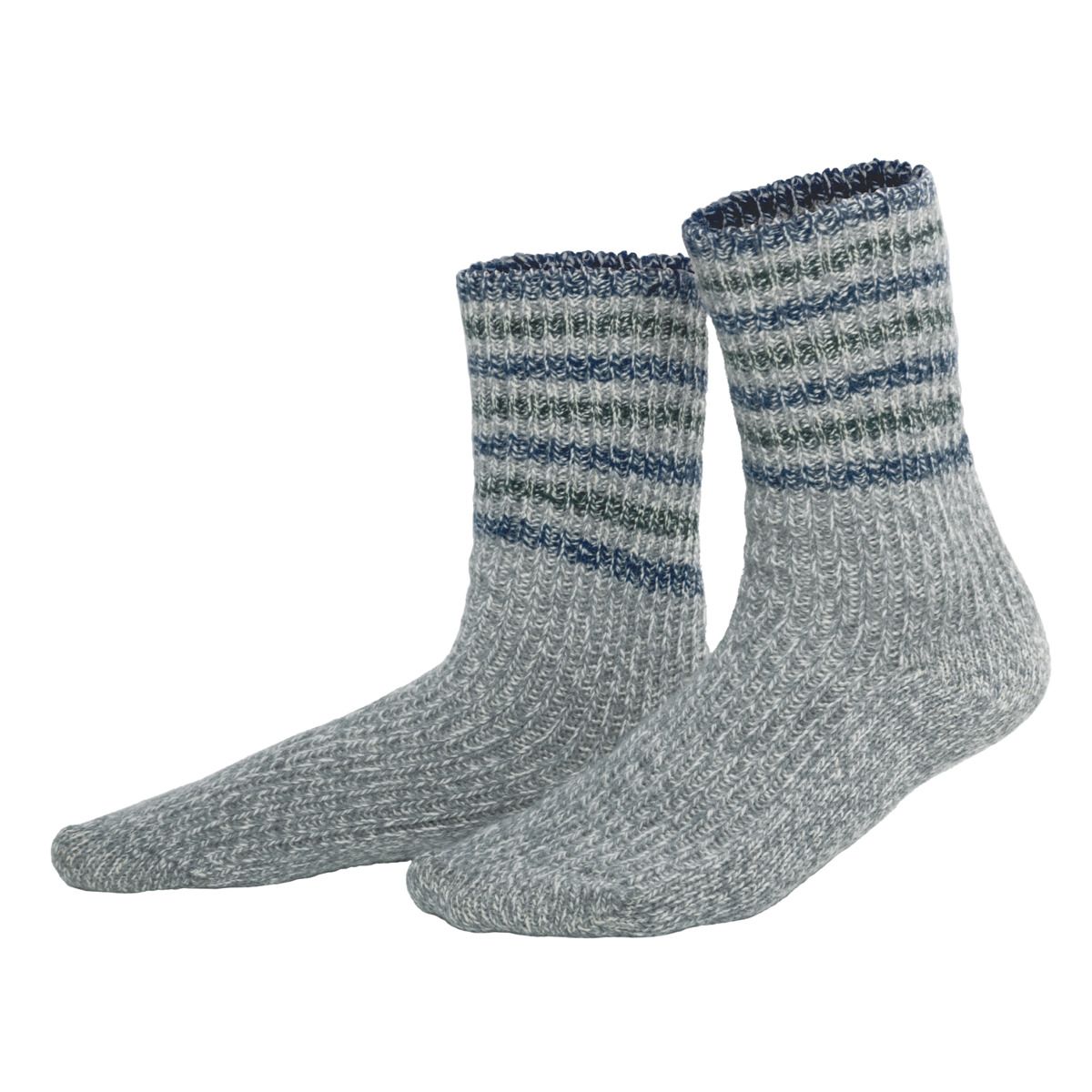Gestreifte Socken aus Bio-Baumwoll-Wollmischung