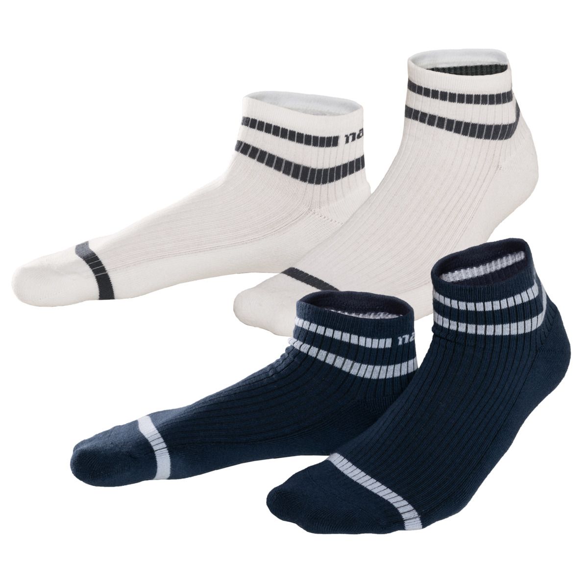 Gestreifte Sneaker Socken aus Bio-Baumwollmischung