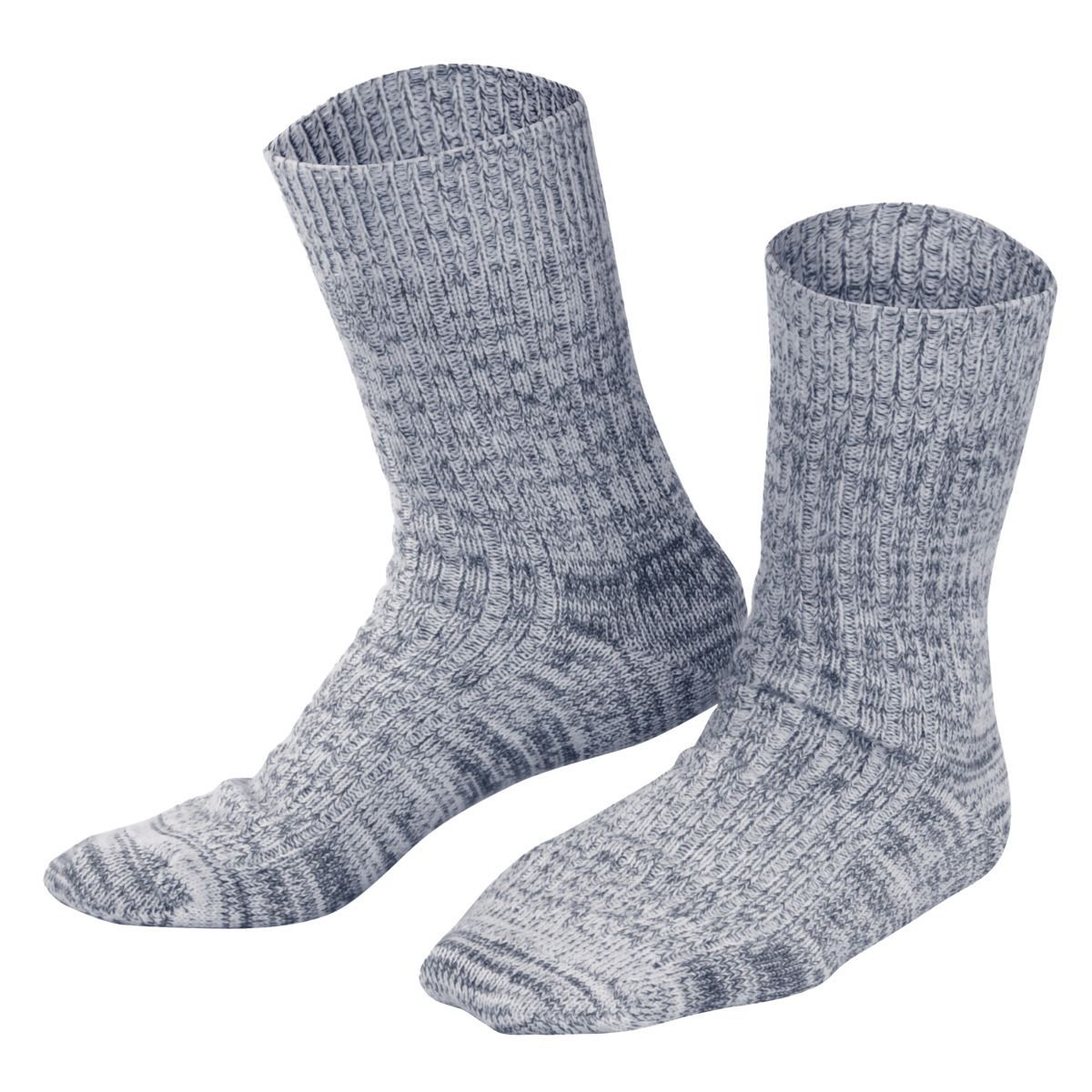 Gerippte Socken aus Woll-Baumwoll-Mischung