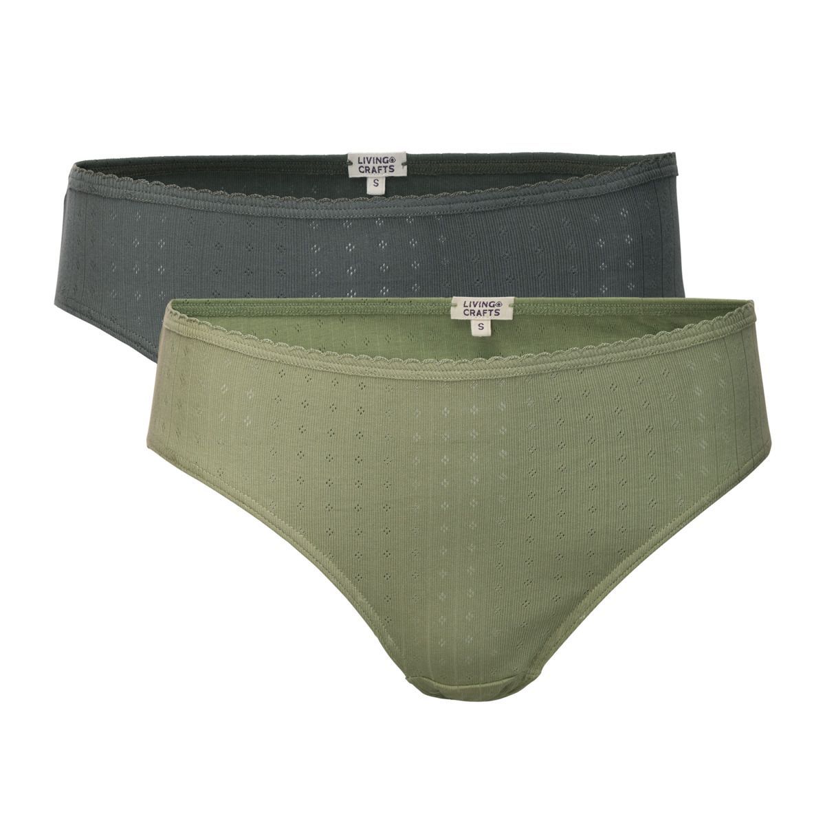 Gerippte Bio-Baumwoll Slips im Zweierpack