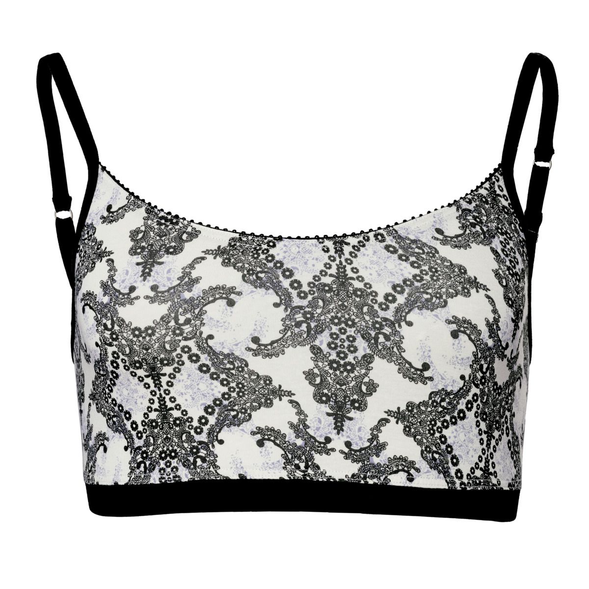 Bustier-Top mit Spitzenprint aus Baumwollmix