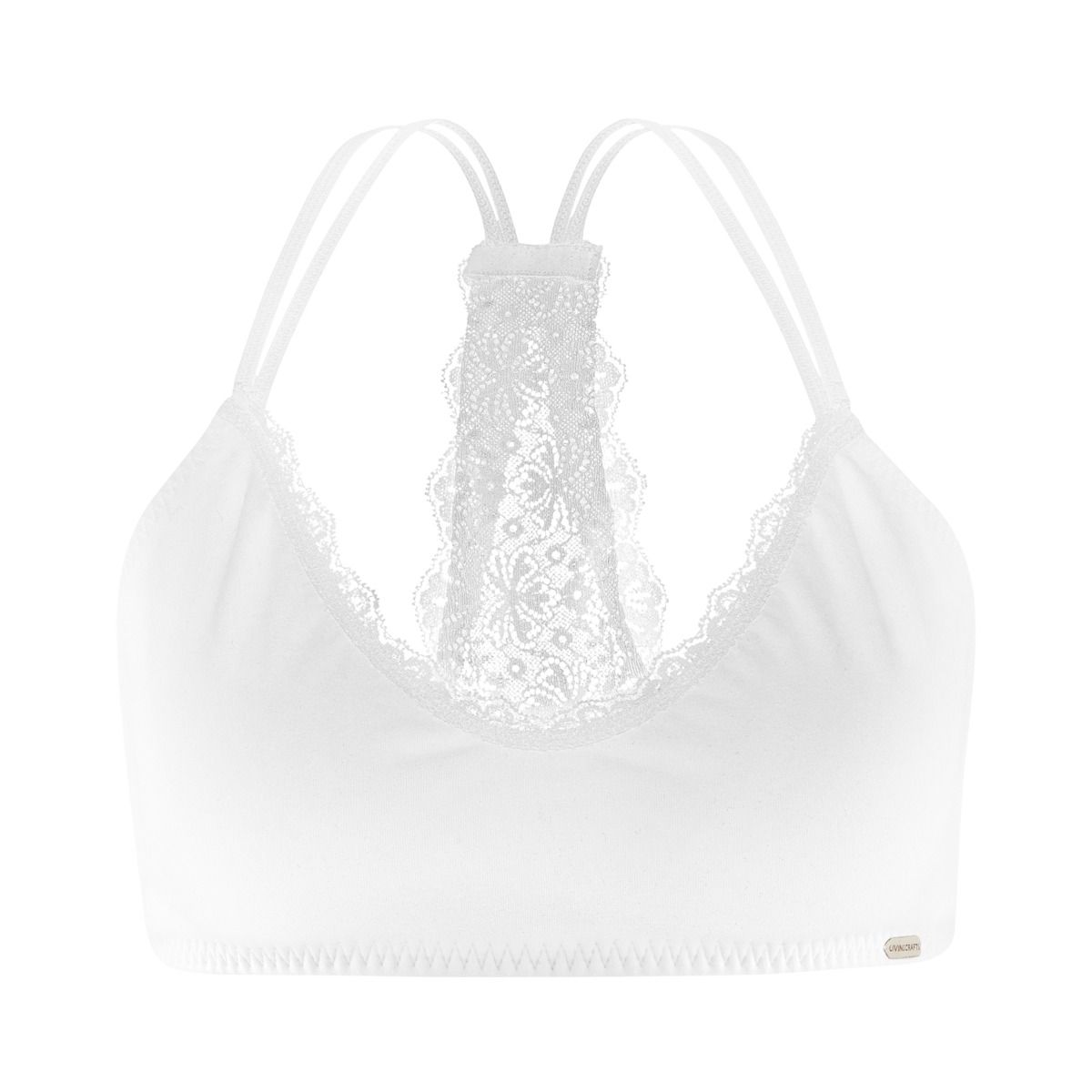 Bralette aus Bio-Baumwolle mit Spitzenbesatz