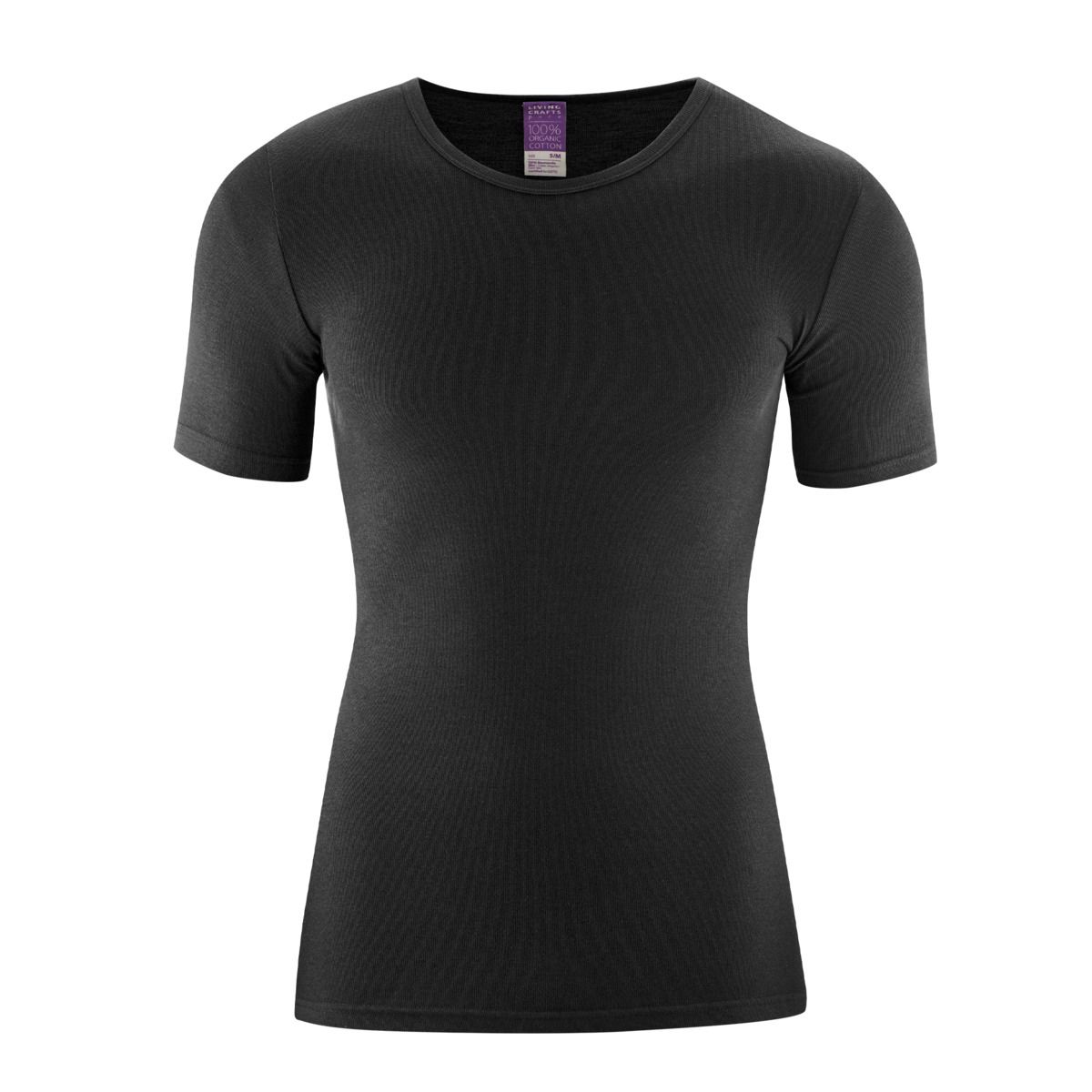 Klassisches schwarzes Unterhemd aus Bio-Baumwolle