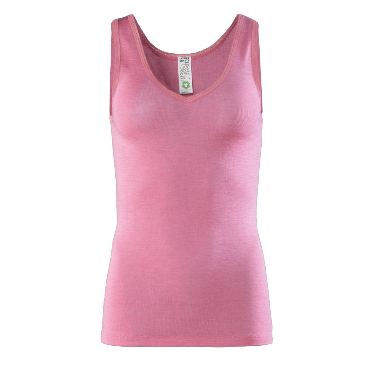 Nahtloses Tanktop aus Woll-Seiden-Mischung