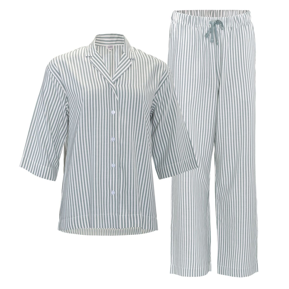 Gestreifter Pyjama-Set aus Bio-Baumwolle