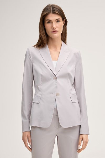 Windsor Baumwollstretch-Blazer in Beige mit Zwei-Knopf-Verschluss