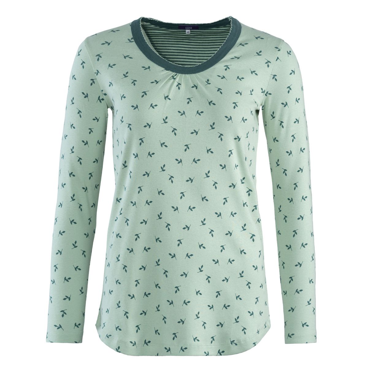 Schlafshirt aus Bio-Baumwolle mit Blattdruck