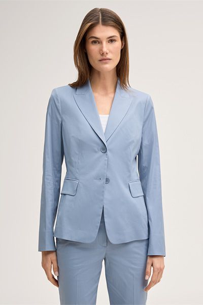 Windsor Baumwollstretch-Blazer Hellblau Zweiknopf Feminine Silhouette