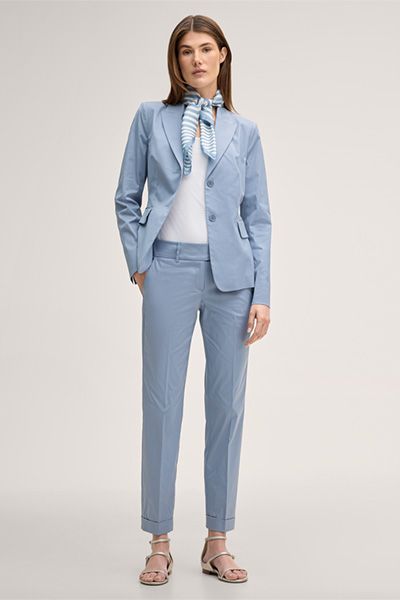 Windsor Baumwollstretch-Blazer Hellblau Zweiknopf Feminine Silhouette