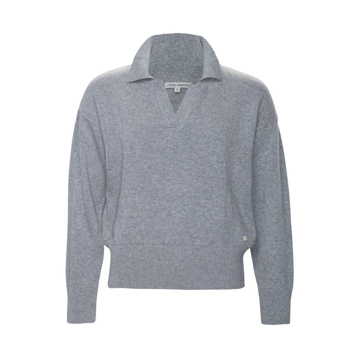 Klassischer grauer Strickpullover aus Baumwollmischung