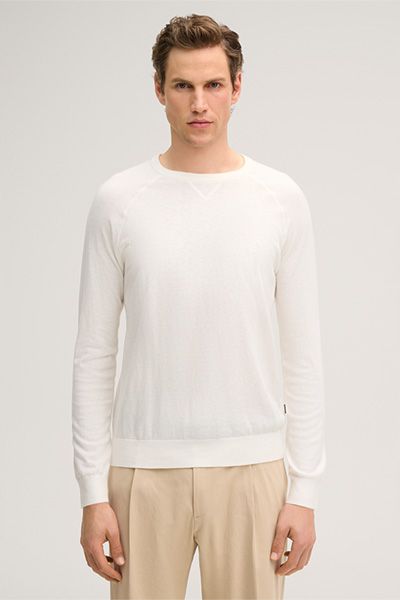 Joop! Off-White Cashmilo Strickpullover mit Kaschmir und Seide