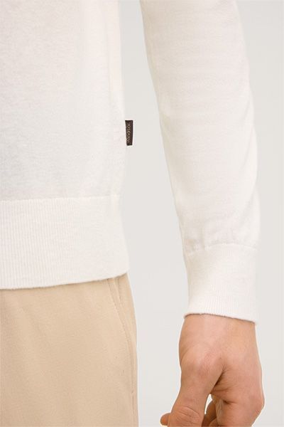 Joop! Off-White Cashmilo Strickpullover mit Kaschmir und Seide