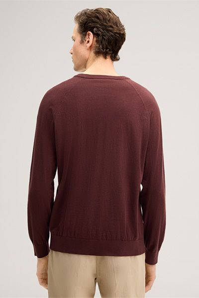 Marc O'Polo Cashmilo Bordeaux Roter Kaschmir-Seide-Mischpullover