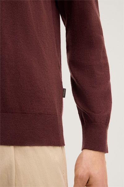 Marc O'Polo Cashmilo Bordeaux Roter Kaschmir-Seide-Mischpullover