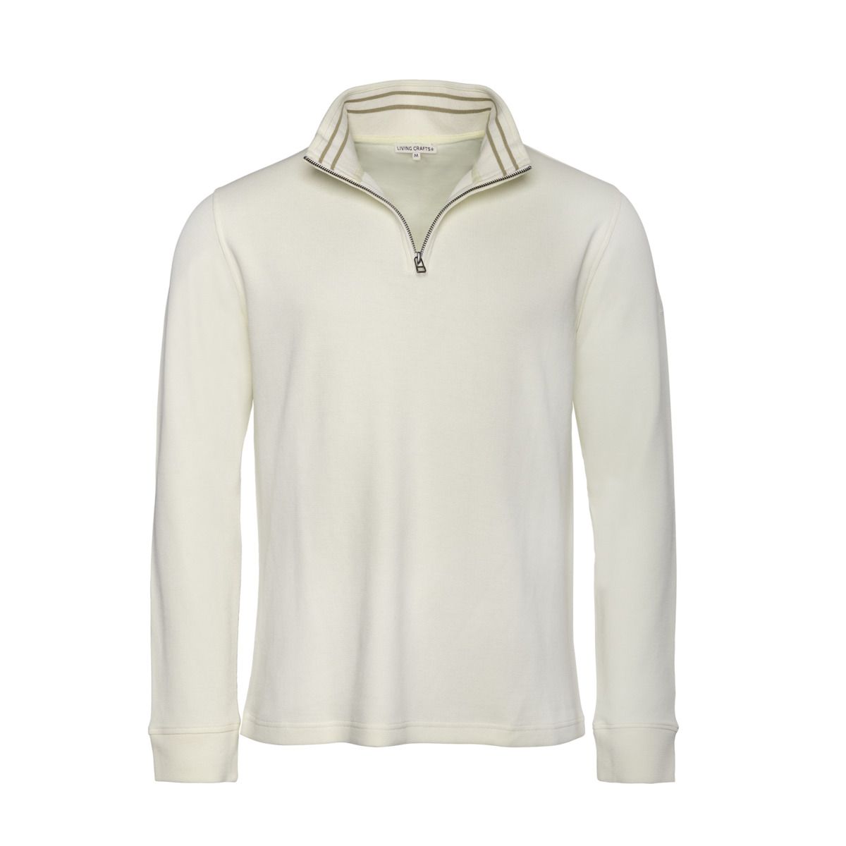 Klassischer Baumwoll-Pullover mit Halbreißverschluss