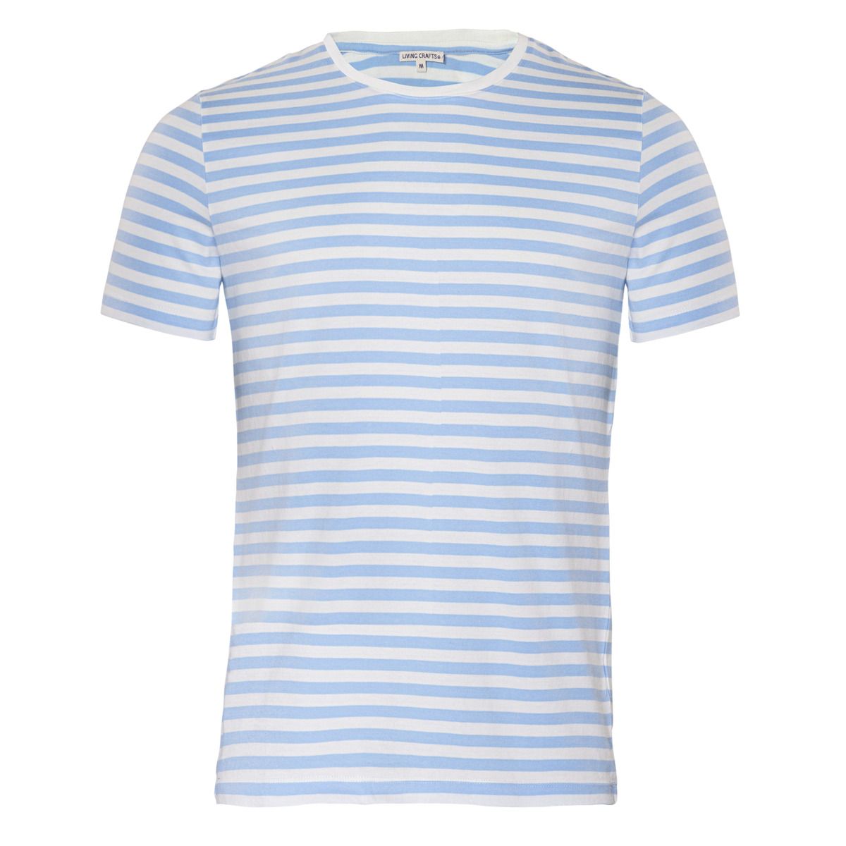 Gestreiftes Bio-Baumwoll T-Shirt mit Rundhalsausschnitt