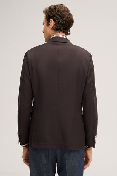 Windsor Brauner Woll-Doppelreiher Blazer Loro Piana Stoff