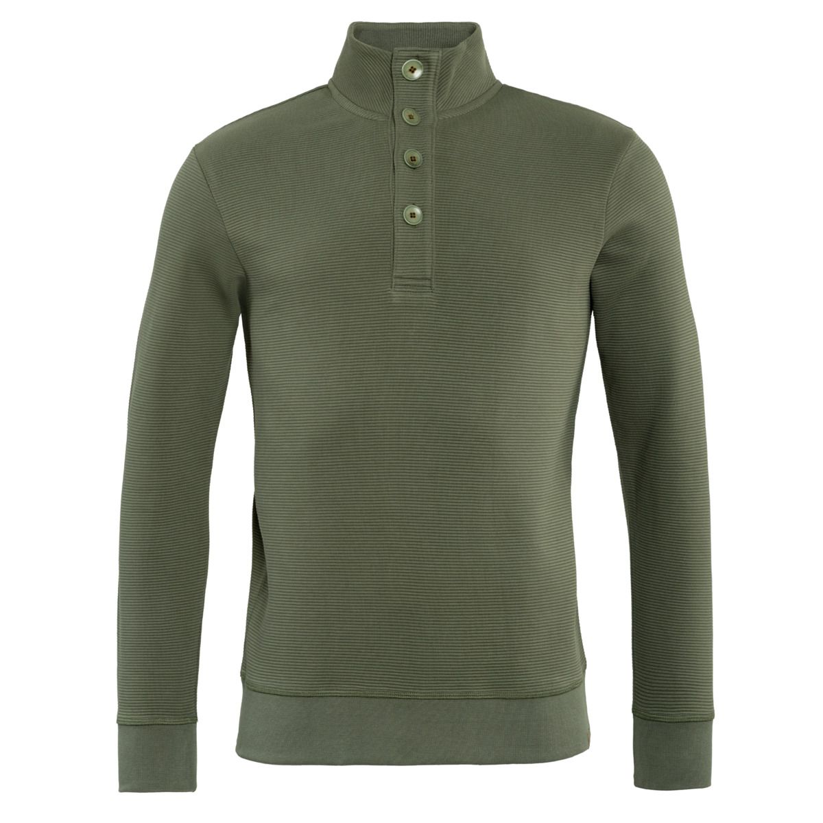 Lässiger Bio-Baumwollpullover mit Knopfleiste