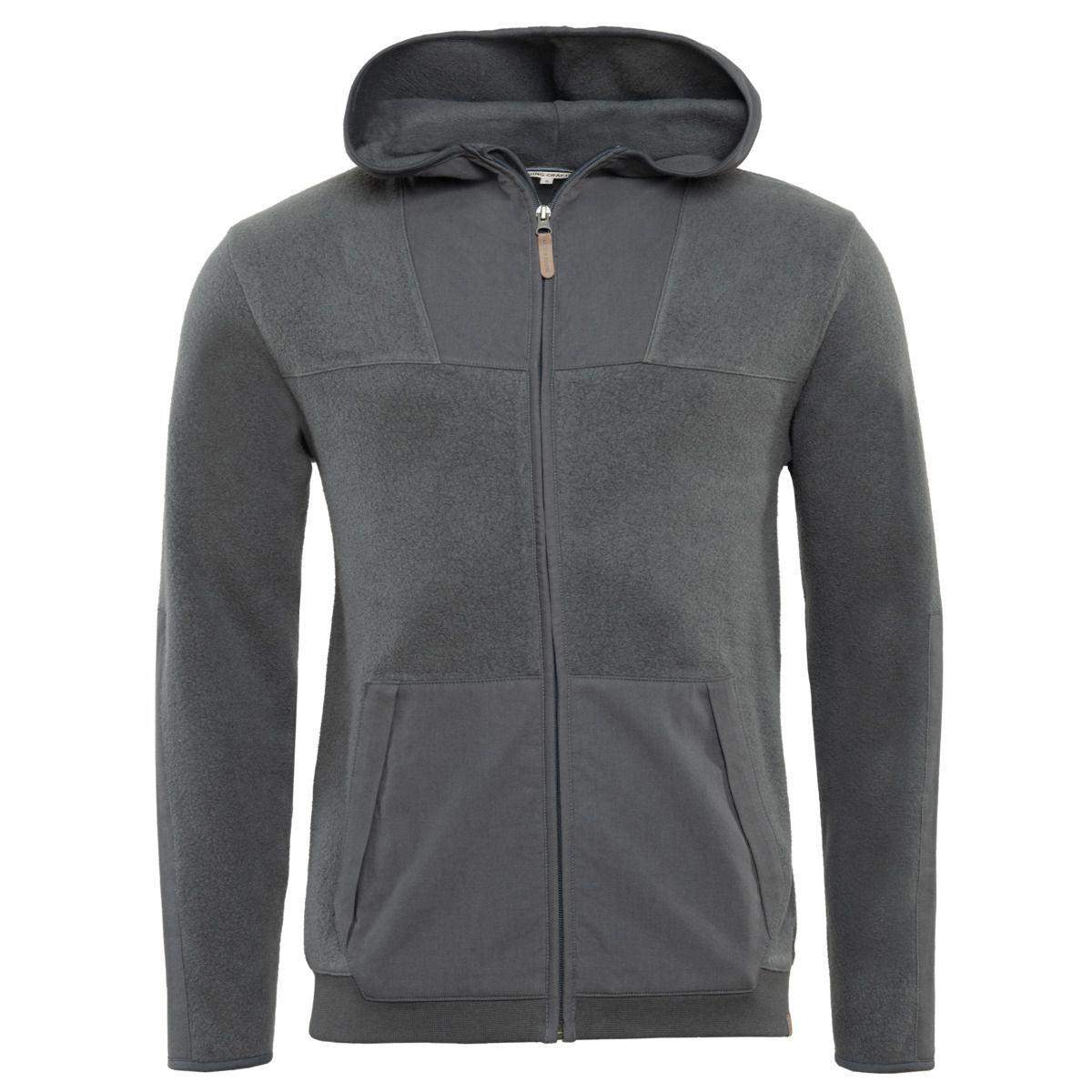 Strukturierte Kapuzen-Fleecejacke
