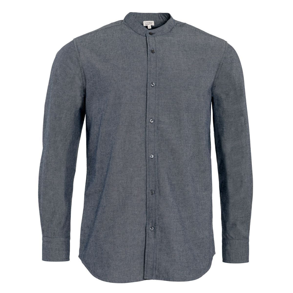 Herren Baumwollhemd mit Stehkragen