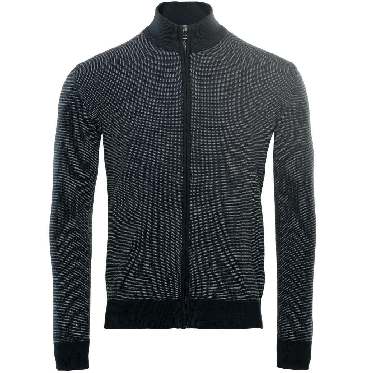 Strukturierte Strickjacke mit Reißverschluss aus Bio-Baumwolle