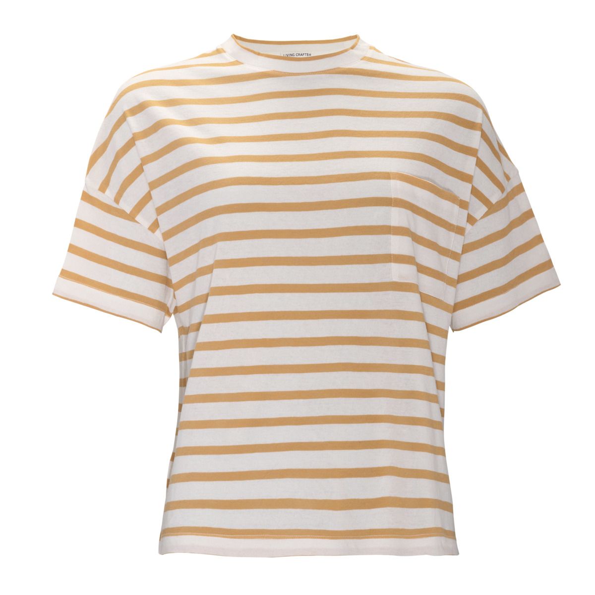 Gestreiftes lockeres Bio-Baumwoll T-Shirt