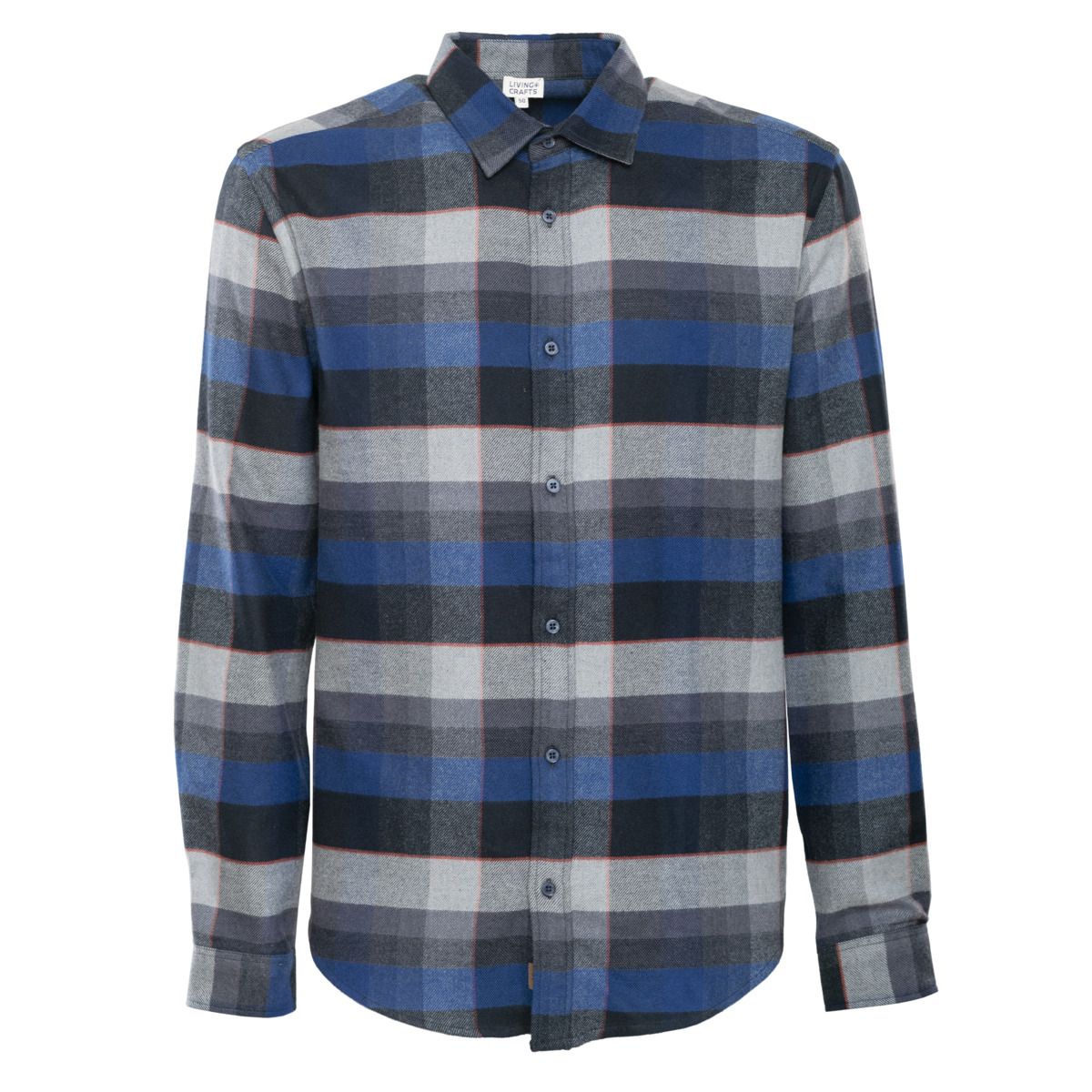 Herren Flanellhemd mit blauem Karomuster