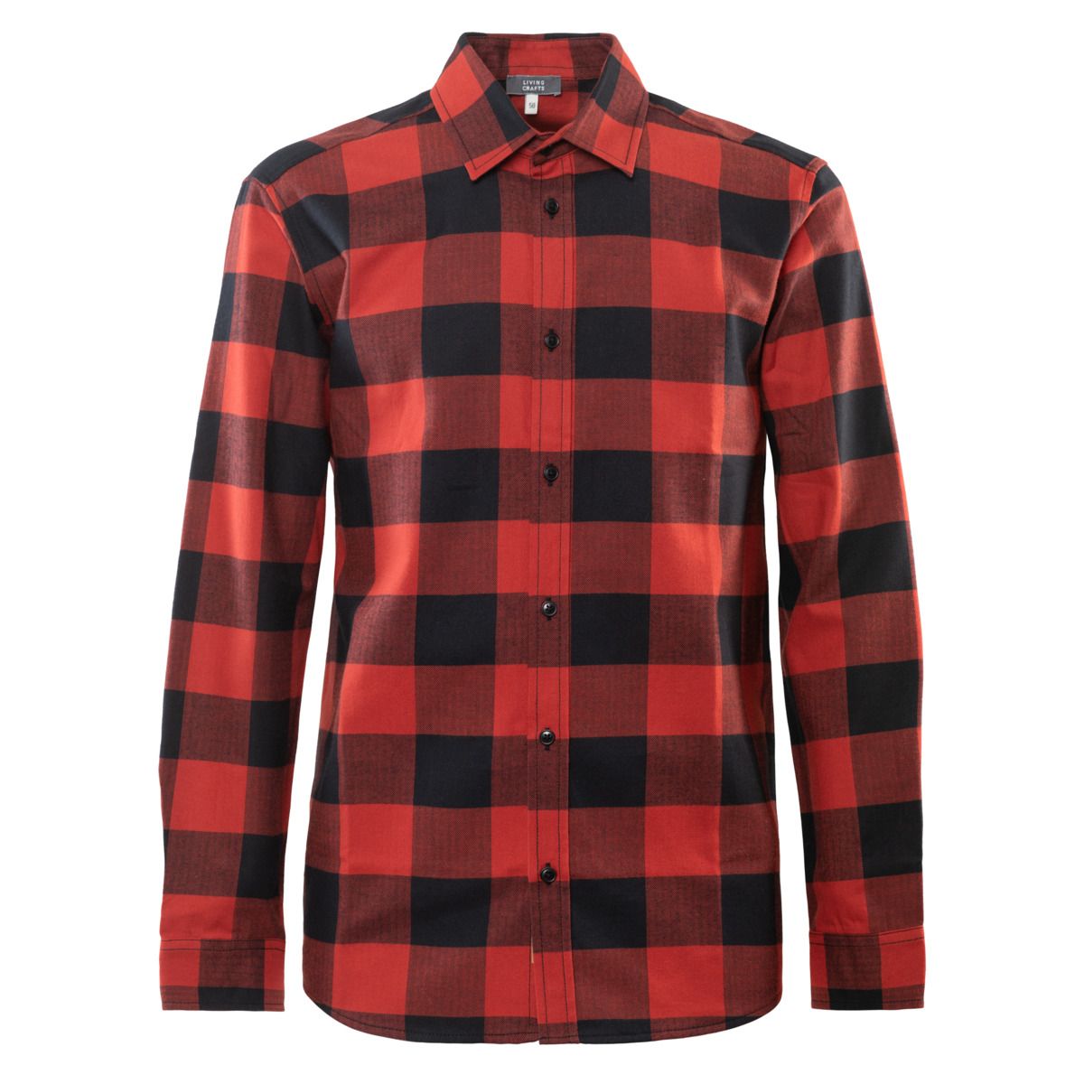 Flanellhemd aus Bio-Baumwolle mit Büffelkaromuster