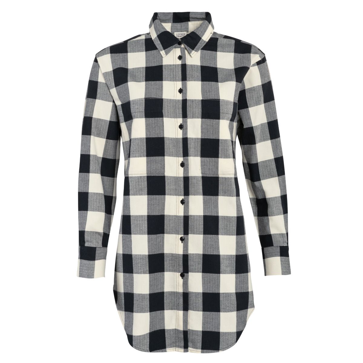 Schwarz-Weißes Flanell Hemdkleid