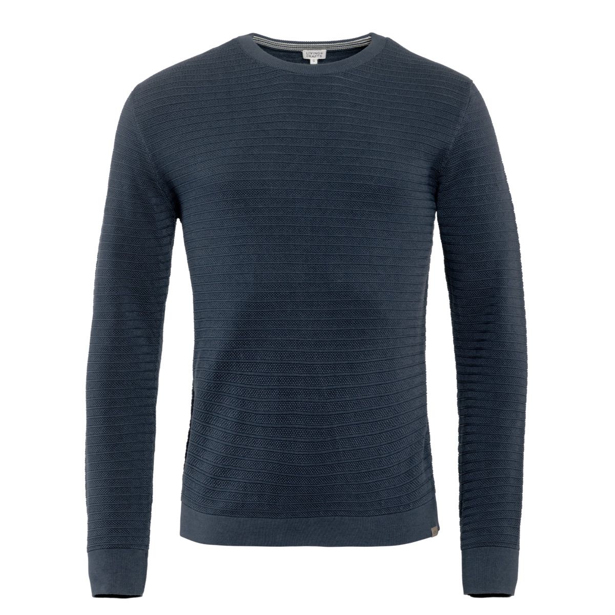 Baumwoll-Strickpullover mit Rundhalsausschnitt