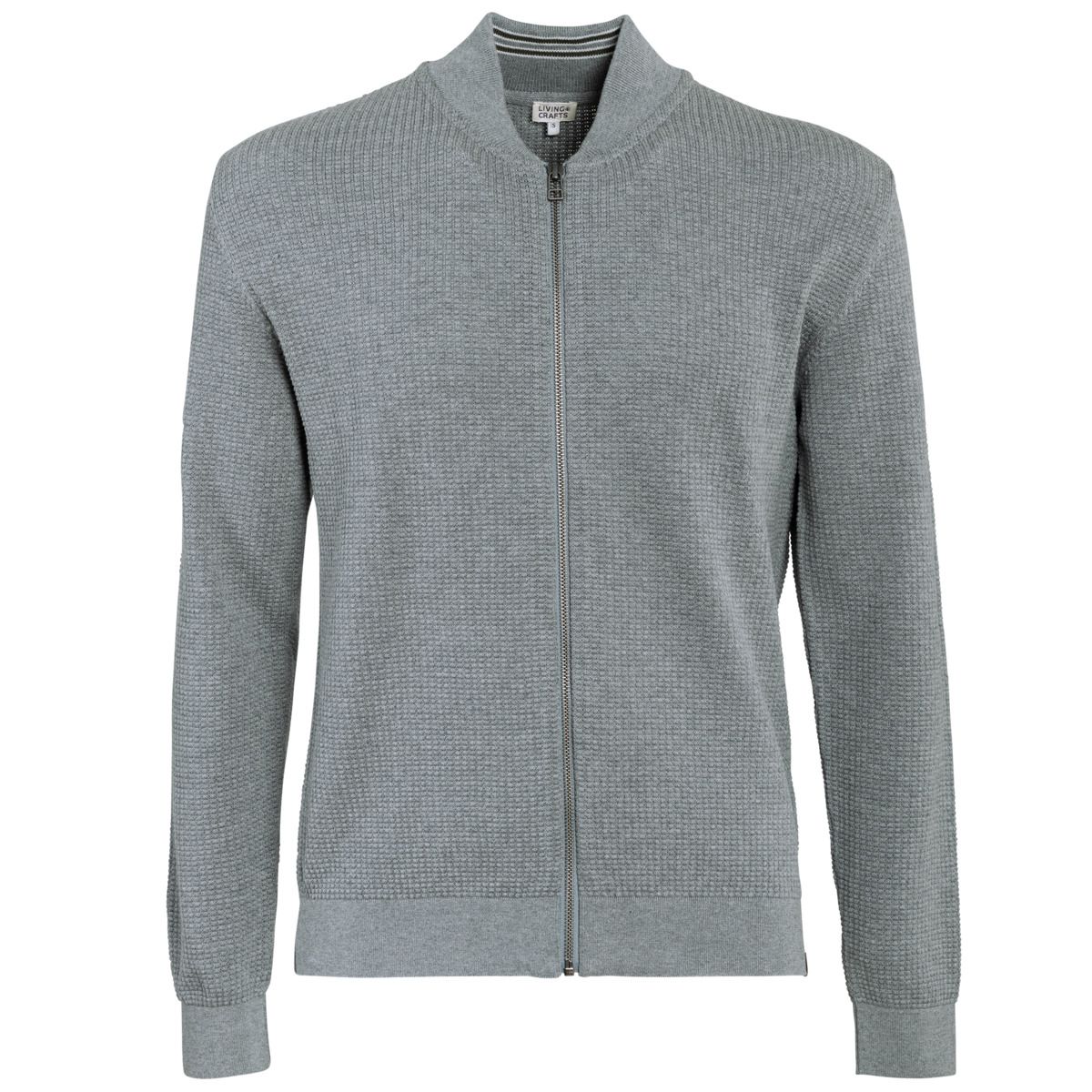 Strukturierte Strickjacke mit Reißverschluss