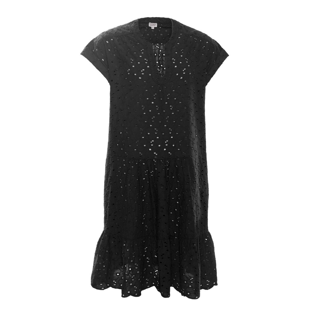 Midi-Kleid aus Bio-Baumwolle mit Lochstickerei