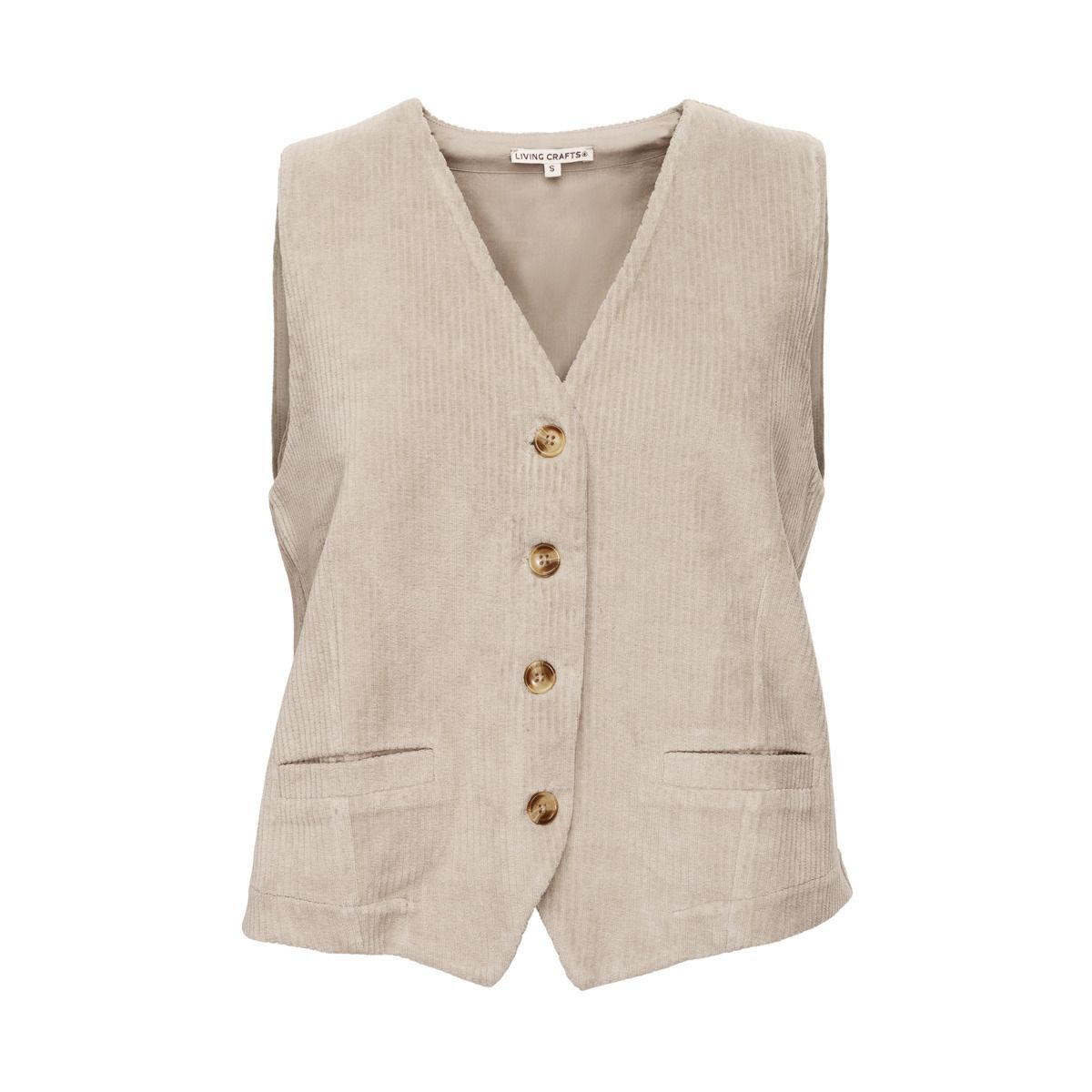 Cord-Knopfleiste Weste mit Taschen