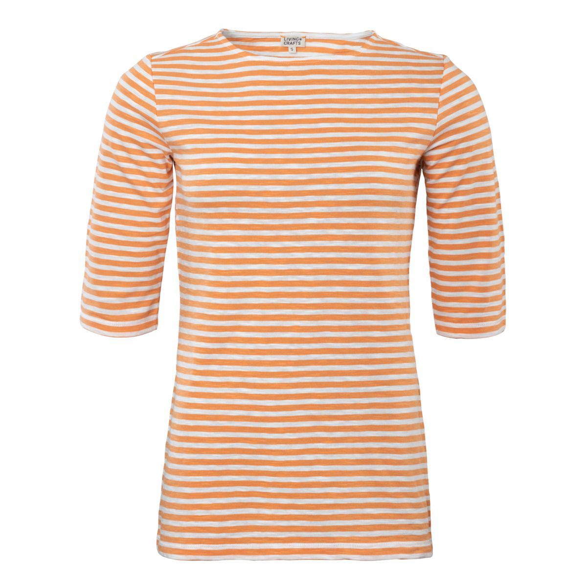 Gestreiftes Dreiviertelarm Baumwollshirt