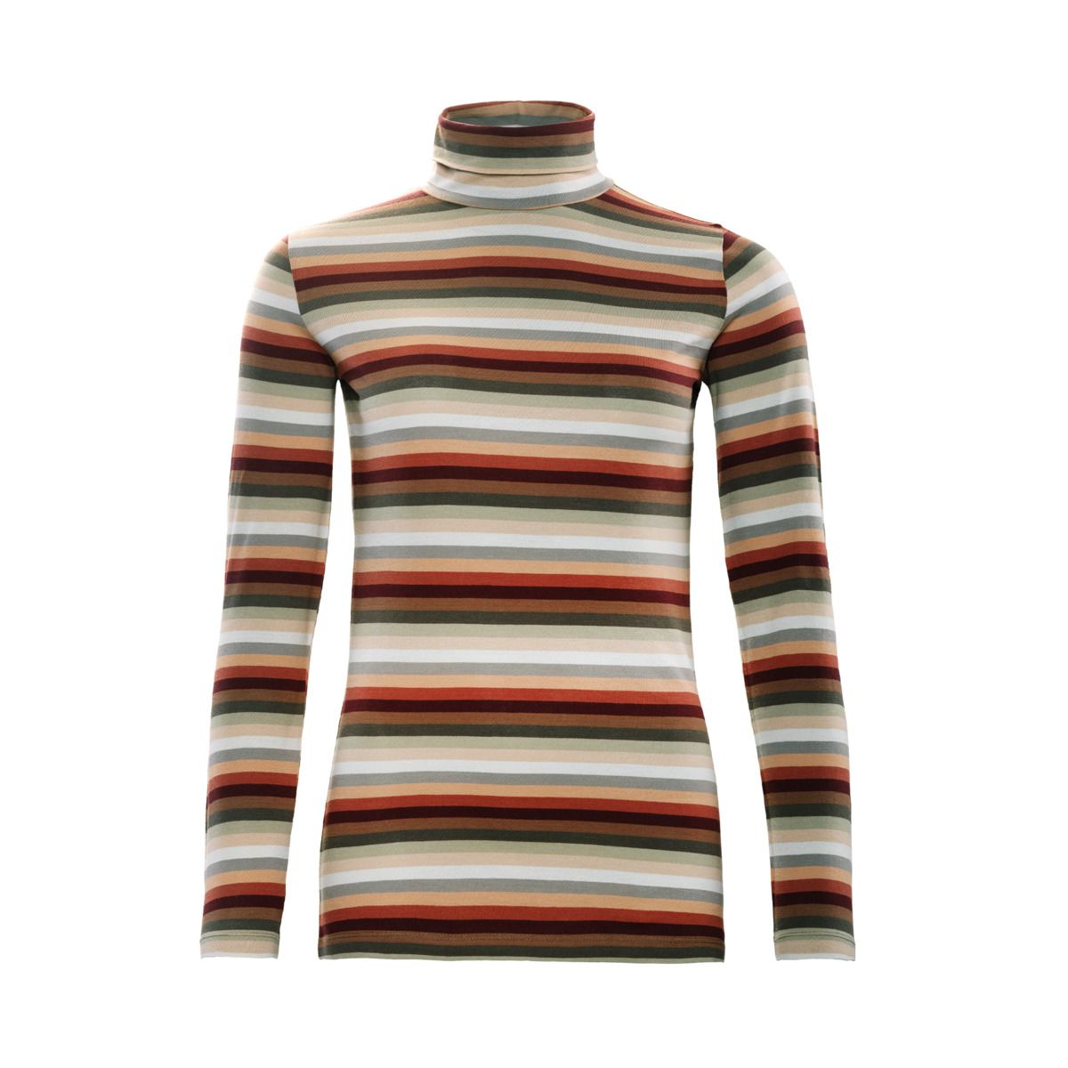 Gestreiftes Rollkragenoberteil aus Bio-Baumwolle