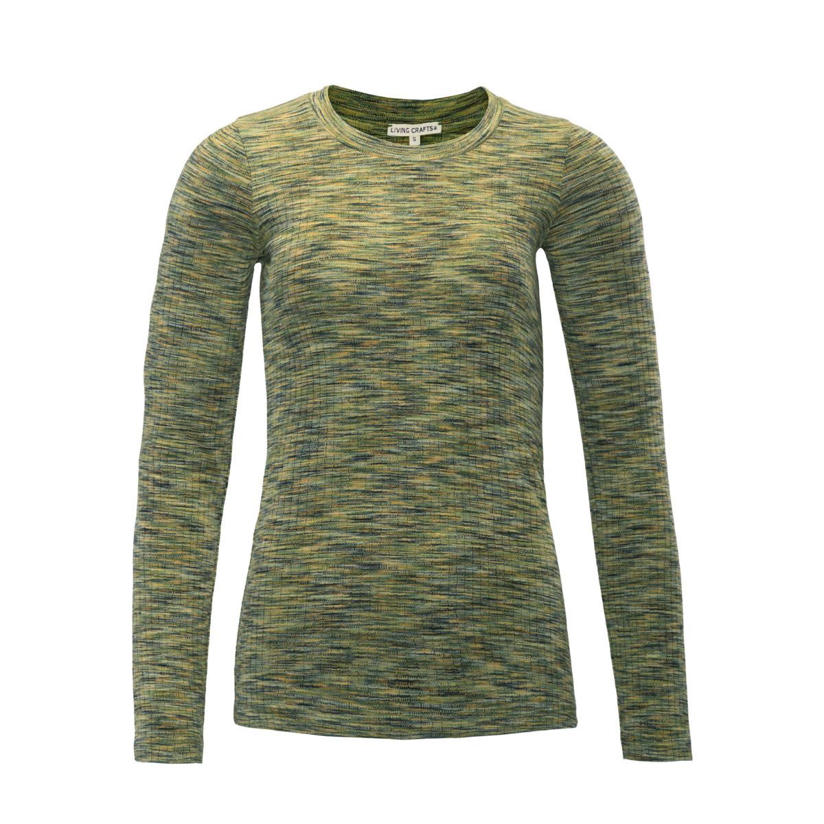 Mehrfarbiges geripptes Langarmshirt aus Bio-Baumwolle