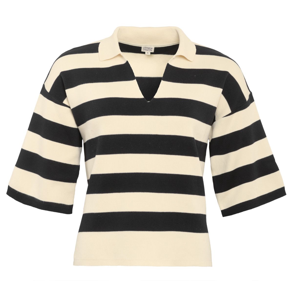 Gestreiftes Strickoberteil aus Bio-Baumwolle