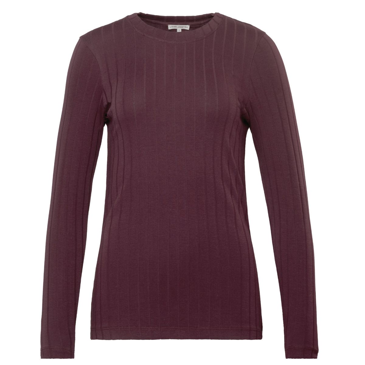 Figurbetontes, geripptes Langarmshirt