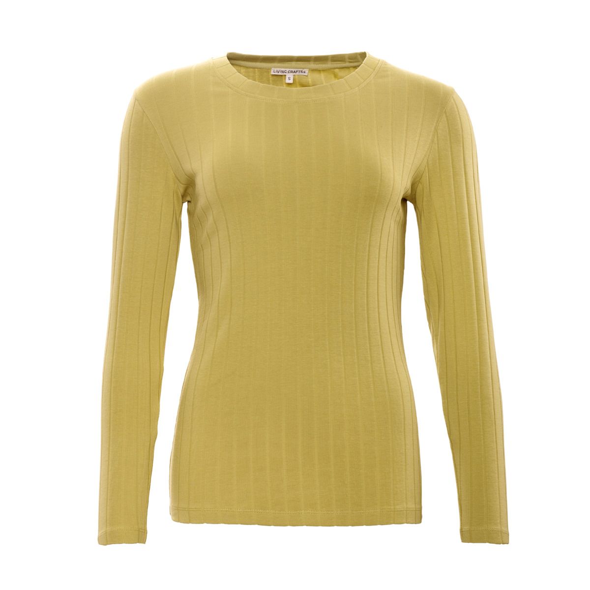 Geripptes, figurbetontes Langarmshirt