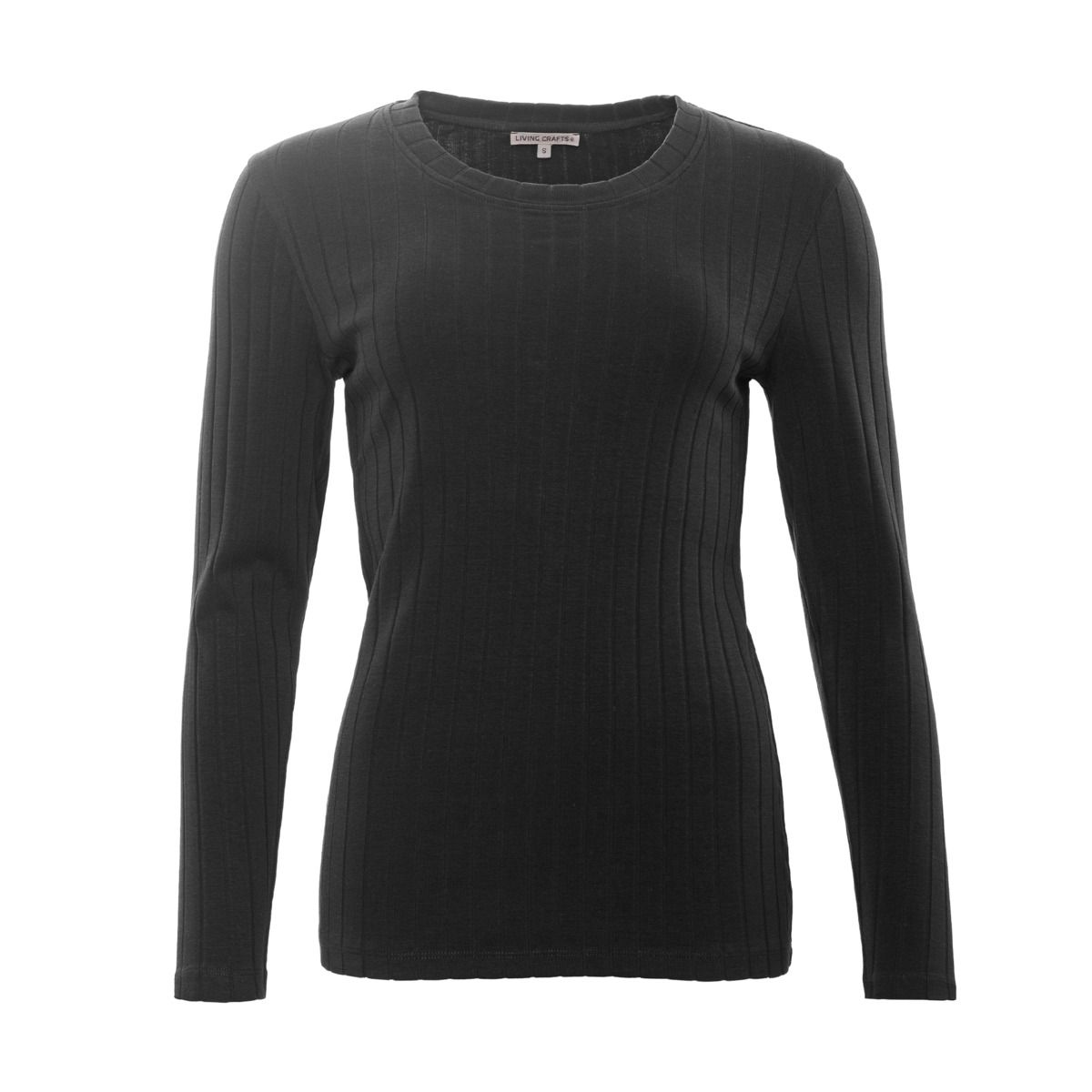 Figurbetontes Langarmshirt mit Rippenstruktur